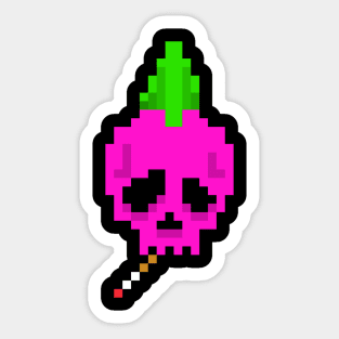 Pink Punk Skull Sticker